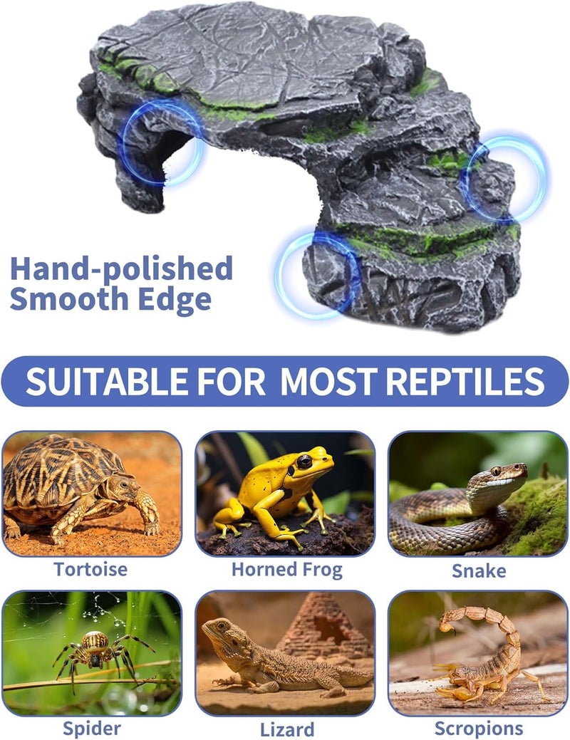 Moonorange Turtle Basking Platform Turtle Tank Decoration for Aquariums & Terrarium, Turtle, Lizard, Reptile Habitat Hideout (Black) - Image 4